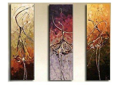 Simple Canvas Painting, Abstract Modern Painting, Ballet Dancer Painting, Bedroom Wall Art Paintings, Acrylic Painting on Canvas, 3 Piece Wall Art-Grace Painting Crafts