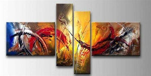 4 Piece Wall Art Paintings, Modern Contemporary Painting, Paintings for Living Room, Large Painting Above Bed, Acrylic Painting on Canvas-Grace Painting Crafts