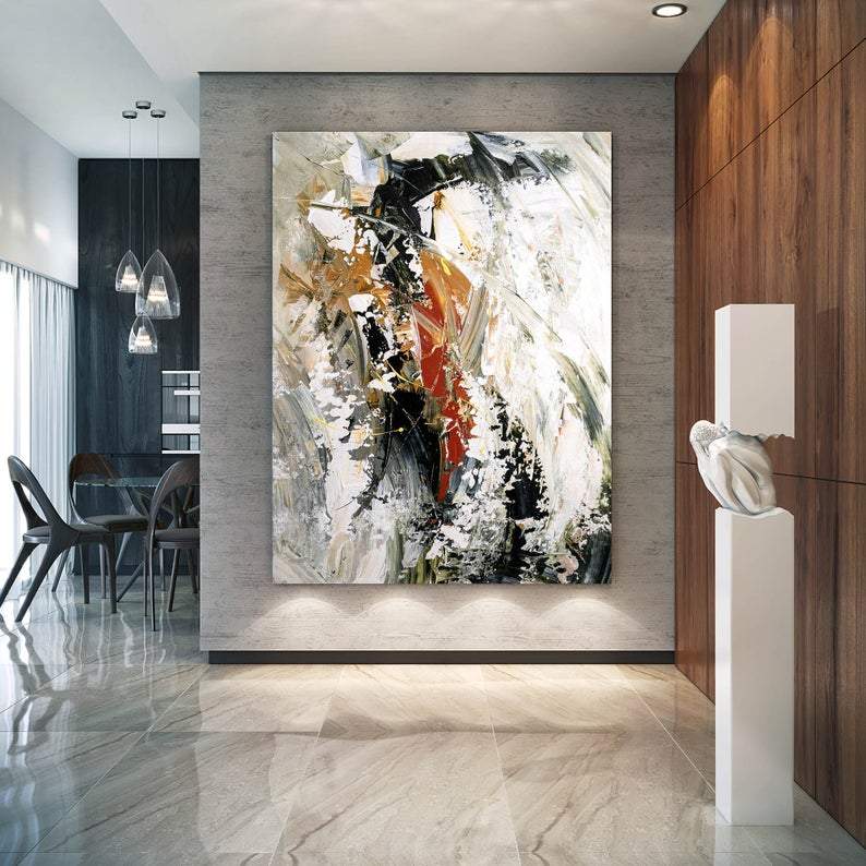 Contemporary Modern Artwork, Large Modern Canvas Painting, Wall Art for Bedroom, Hand Painted Wall Art Painting-Grace Painting Crafts