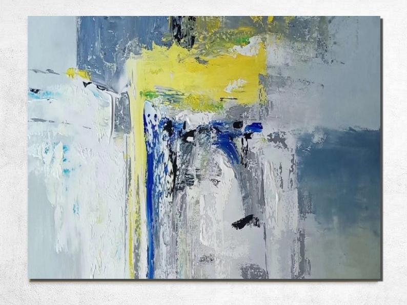 Extra Large Paintings, Modern Abstract Art Paintings, Abstract Acrylic Painting for Bedroom, Living Room Wall Painting-Grace Painting Crafts