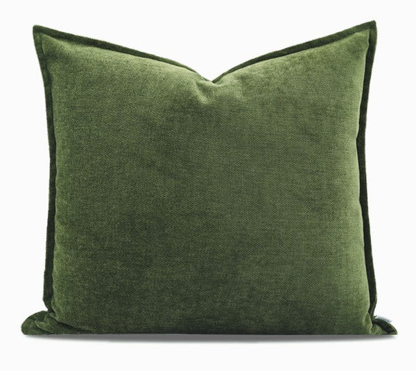 Large Throw Pillow for Interior Design, Simple Decorative Throw Pillows, Large Green Square Modern Throw Pillows for Couch, Contemporary Modern Sofa Pillows-Grace Painting Crafts