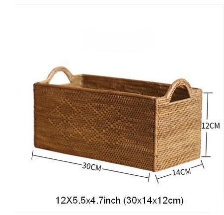 Indonesia Woven Storage Basket, Natural Fiber Baskets, Small Storage Basket for Kitchen, Rattan Storage Basket for Dining Room-Grace Painting Crafts