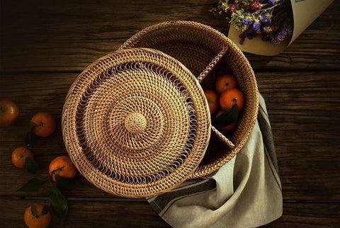 Indonesia Woven Storage Basket, Small Food and Snacks Basket, Kitchen Storage Basket, Storage Basket for Dining Room-Grace Painting Crafts