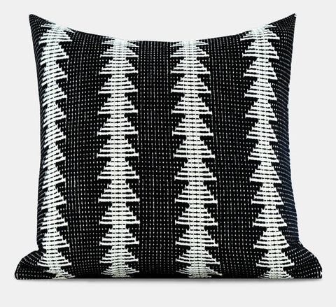 Large Modern Sofa Pillow Covers, Black and White Pattern Contemporary Square Modern Throw Pillows for Couch, Simple Throw Pillow for Interior Design-Grace Painting Crafts