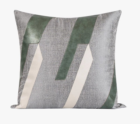 Grey Green Abstract Contemporary Throw Pillow for Living Room, Decorative Throw Pillows for Couch, Large Modern Sofa Throw Pillows-Grace Painting Crafts