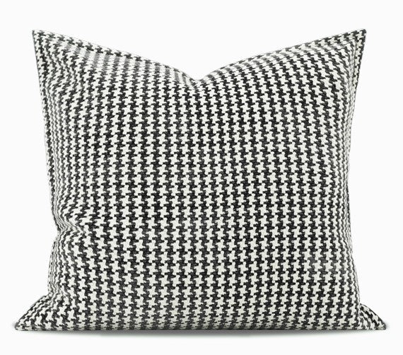 Chequer Modern Sofa Pillows, Large Black and White Decorative Throw Pillows, Contemporary Square Modern Throw Pillows for Couch, Abstract Throw Pillow for Interior Design-Grace Painting Crafts