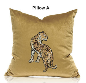 Contemporary Throw Pillows, Cheetah Decorative Cushion, Modern Sofa Pillows, Decorative Pillows for Living Room-Grace Painting Crafts