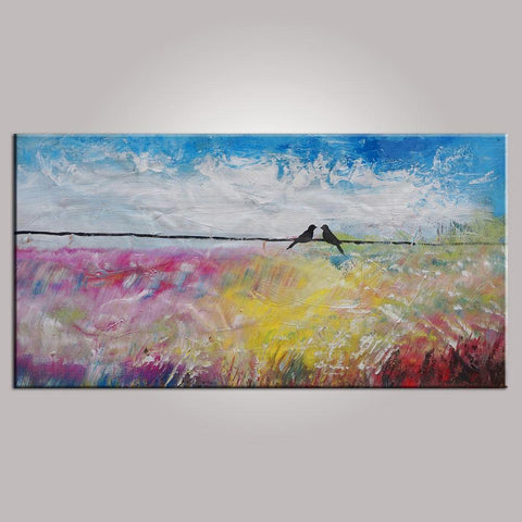 Wall Art, Contemporary Abstract Art, Modern Art, Love Birds Painting, Painting for Sale, Abstract Art Painting, Bedroom Wall Art, Canvas Art-Grace Painting Crafts