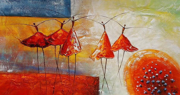 Simple Wall Art Ideas, Ballet Dancer Painting, Canvas Painting for Sale, Buy Abstract Painting Online, Acrylic Painting for Bedroom-Grace Painting Crafts