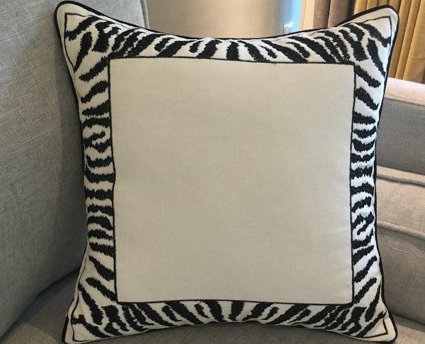 Chenille Zebra Pillow Cover, Decorative Throw Pillow, Modern Sofa Pillows, Decorative Pillows for Car-Grace Painting Crafts