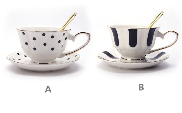 Unique Porcelain Cup and Saucer, Creative Ceramic Coffee Cups, Beautiful British Tea Cups, Creative Bone China Porcelain Tea Cup Set-Grace Painting Crafts
