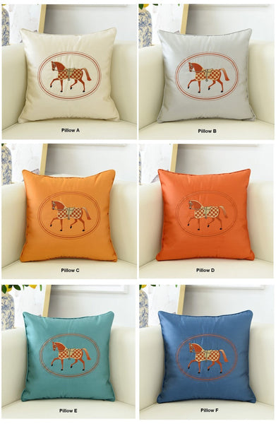 Horse Decorative Throw Pillows for Couch, Modern Decorative Throw Pillows, Embroider Horse Pillow Covers, Modern Sofa Decorative Pillows-Grace Painting Crafts
