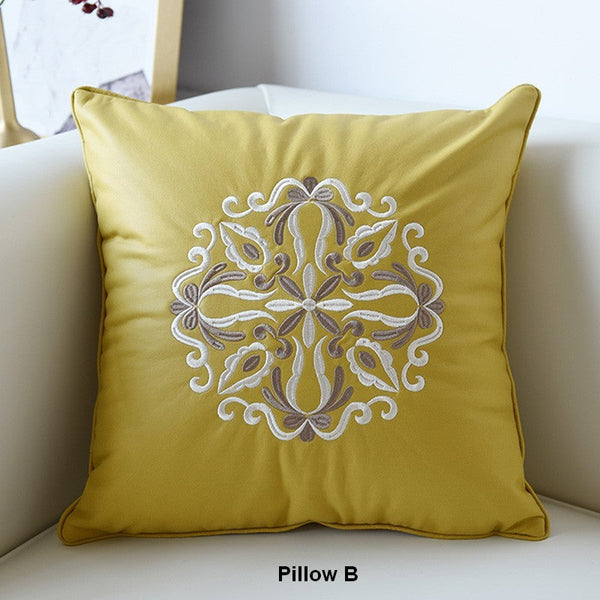 Contemporary Decorative Pillows, Modern Throw Pillows, Decorative Flower Pattern Throw Pillows for Couch, Modern Sofa Pillows-Grace Painting Crafts
