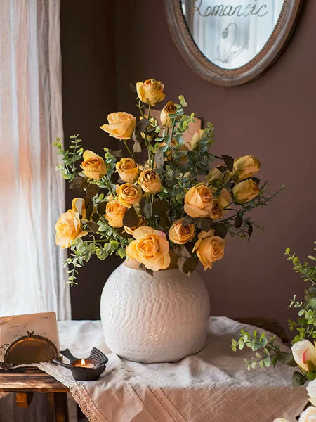 Bunch of Yellow Rose Flowers, Artificial Floral for Dining Room Table, Bedroom Flower Arrangement Ideas, Botany Plants, Creative Flower Arrangement Ideas for Home Decoration, Wedding Flowers-Grace Painting Crafts