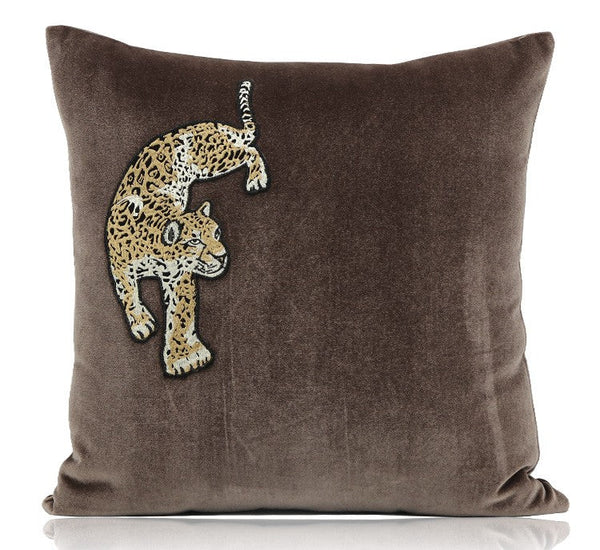 Modern Sofa Pillows, Contemporary Throw Pillows, Cheetah Decorative Throw Pillows, Decorative Pillows for Living Room-Grace Painting Crafts
