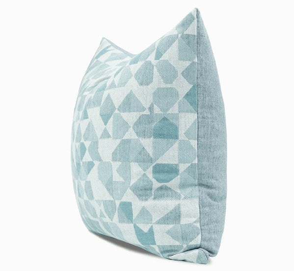 Modern Sofa Pillows, Geometric Blue Decorative Throw Pillows, Contemporary Square Modern Throw Pillows for Couch, Abstract Throw Pillow for Interior Design-Grace Painting Crafts