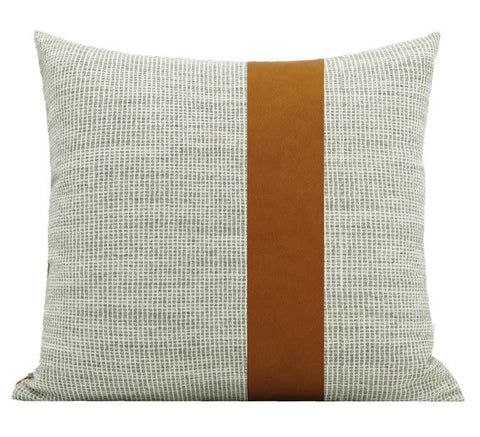 Modern Sofa Pillows for Interior Design, Gray Orange Modern Decorative Throw Pillows, Contemporary Square Modern Throw Pillows for Couch-Grace Painting Crafts
