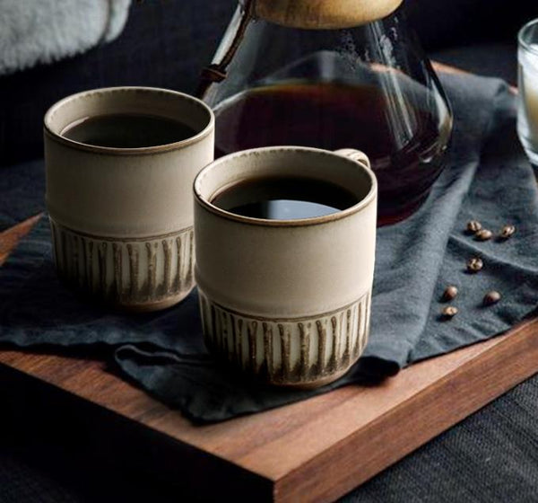 Handmade Ceramic Coffee Mug, Large Capacity Coffee Cup, Large Pottery Coffee Cup, Large Tea Cup-Grace Painting Crafts