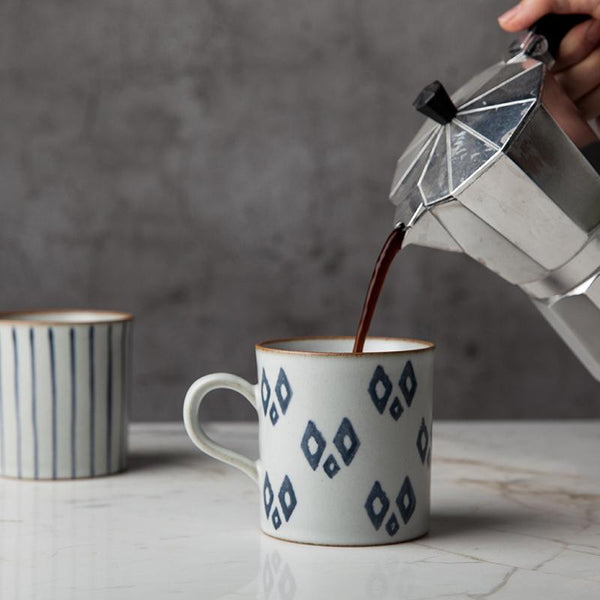 Cappuccino Coffee Mug, Handmade Pottery Coffee Cup, Large Capacity Coffee Cup, Pottery Tea Cup-Grace Painting Crafts