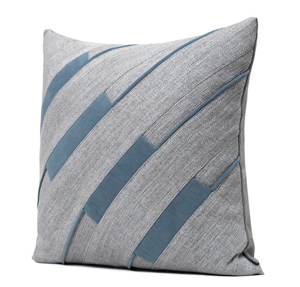 Grey Blue Decorative Pillows, Grey Throw Pillow for Couch, Simple Modern Sofa Pillows, Modern Throw Pillows for Couch-Grace Painting Crafts