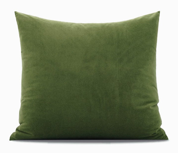 Contemporary Modern Sofa Pillows, Green Leaves Square Modern Throw Pillows for Couch, Simple Decorative Throw Pillows, Large Throw Pillow for Interior Design-Grace Painting Crafts