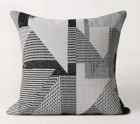 Geometric Grey Back Contemporary Cushions for Interior Design, Large Modern Decorative Pillows for Sofa, Modern Throw Pillows for Couch-Grace Painting Crafts
