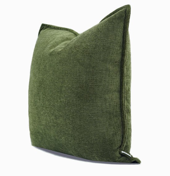 Large Throw Pillow for Interior Design, Simple Decorative Throw Pillows, Large Green Square Modern Throw Pillows for Couch, Contemporary Modern Sofa Pillows-Grace Painting Crafts