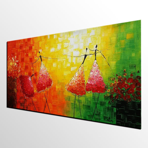 Simple Modern Painting, Paintings for Bedroom, Acrylic Art on Canvas, Abstract Ballet Dancer Painting, Original Wall Art, Acrylic Painting for Sale-Grace Painting Crafts