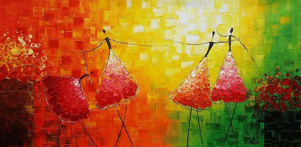 Simple Modern Painting, Paintings for Bedroom, Acrylic Art on Canvas, Abstract Ballet Dancer Painting, Original Wall Art, Acrylic Painting for Sale-Grace Painting Crafts