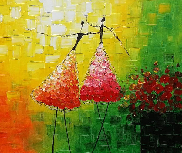 Simple Modern Painting, Paintings for Bedroom, Acrylic Art on Canvas, Abstract Ballet Dancer Painting, Original Wall Art, Acrylic Painting for Sale-Grace Painting Crafts