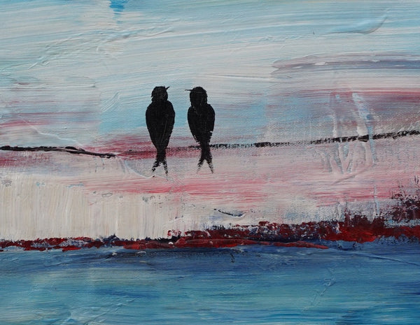 Love Birds Art, Acrylic Painting, Bedroom Decor, Original Painting, Painting Abstract, Large Wall Decor, Modern Painting, Canvas Painting-Grace Painting Crafts