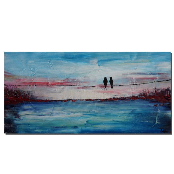 Love Birds Art, Acrylic Painting, Bedroom Decor, Original Painting, Painting Abstract, Large Wall Decor, Modern Painting, Canvas Painting-Grace Painting Crafts