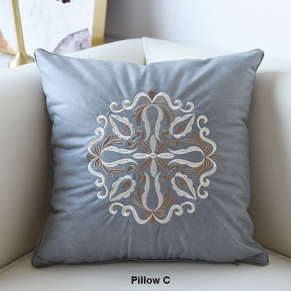 Contemporary Decorative Pillows, Modern Throw Pillows, Decorative Flower Pattern Throw Pillows for Couch, Modern Sofa Pillows-Grace Painting Crafts