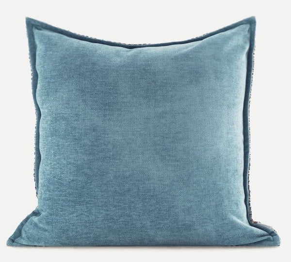 Modern Sofa Pillows, Large Abstract Blue Decorative Throw Pillows, Contemporary Square Modern Throw Pillows for Couch, Simple Throw Pillow for Interior Design-Grace Painting Crafts