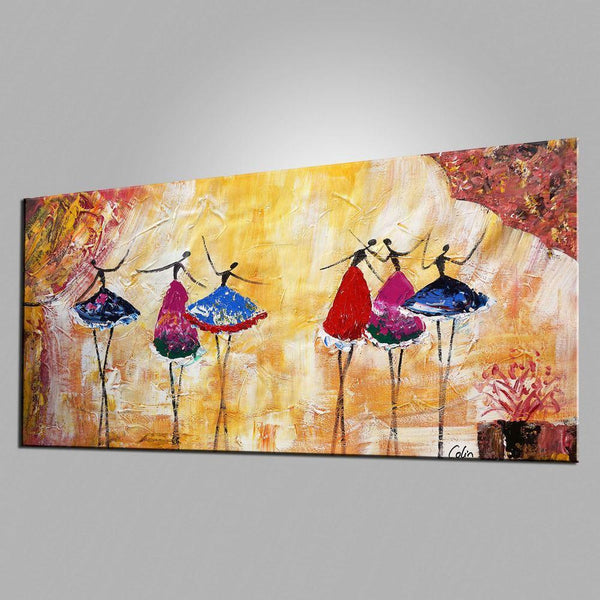 Simple Canvas Painting for Sale, Ballet Dancer Painting, Modern Wall Art Paintings, Heavy Texture Painting, Buy Paintings Online-Grace Painting Crafts