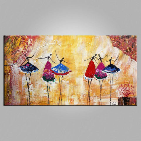 Simple Canvas Painting for Sale, Ballet Dancer Painting, Modern Wall Art Paintings, Heavy Texture Painting, Buy Paintings Online-Grace Painting Crafts