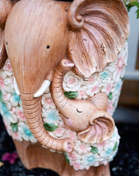 Beautiful Elephant Flowerpot, Modern Garden Flower Pot, Unique Animal Statue for Garden Ornaments, Resin Statue for Garden, Villa Outdoor Decor Gardening Ideas-Grace Painting Crafts