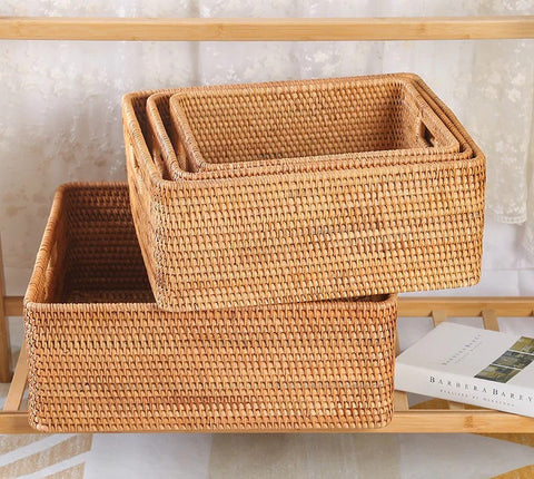 Large Woven Rectangular Storage Basket Gray/White - Brightroom™