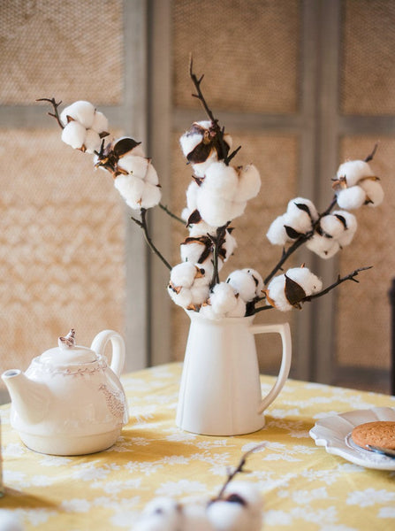 Cotton Branch, Table Centerpiece, Spring Artificial Floral for Dining Room, Bedroom Flower Arrangement Ideas, Simple Modern Flower Arrangement Ideas for Home Decoration-Grace Painting Crafts