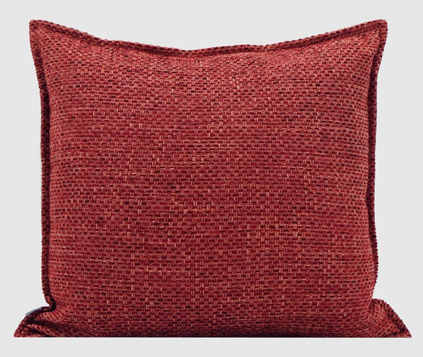 Large Square Modern Throw Pillows for Couch, Red Contemporary Modern Sofa Pillows, Simple Decorative Throw Pillows, Large Throw Pillow for Interior Design-Grace Painting Crafts