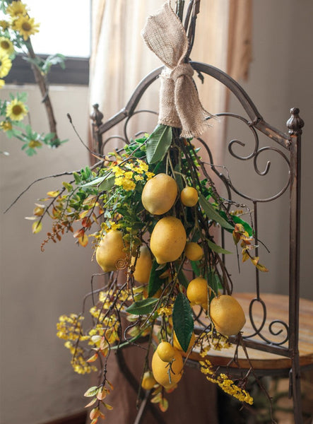Lemon Branch, Fragrans stems, Fern leaf, Creative Flower Arrangement Ideas for Home Decoration, Unique Artificial Flowers, Simple Artificial Floral for Dining Room Table-Grace Painting Crafts
