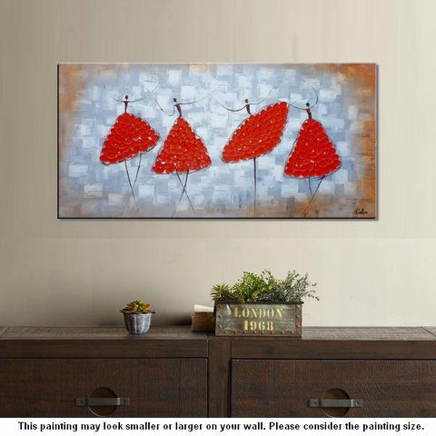 Modern Canvas Painting for Sale, Impasto Painting, Acrylic Abstract Painting, Ballet Dancer Painting, Modern Paintings, Paintings for Dining Room-Grace Painting Crafts
