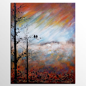 Love Birds Painting, Simple Abstract Painting, Landscape Acrylic Painting, Acrylic Canvas Painting, Bedroom Wall Art Paintings, C-Grace Painting Crafts
