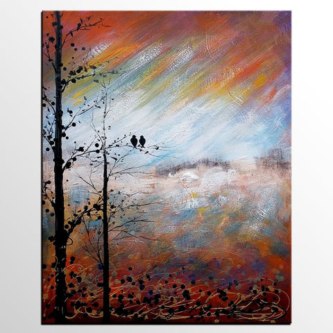Love Birds Painting, Simple Abstract Painting, Landscape Acrylic Painting, Acrylic Canvas Painting, Bedroom Wall Art Paintings, C-Grace Painting Crafts
