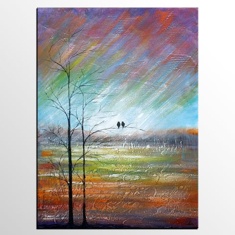 Large Acrylic Painting, Simple Canvas Painting, Abstract Painting for Sale, Love Birds Painting, Paintings for Bedroom, C-Grace Painting Crafts