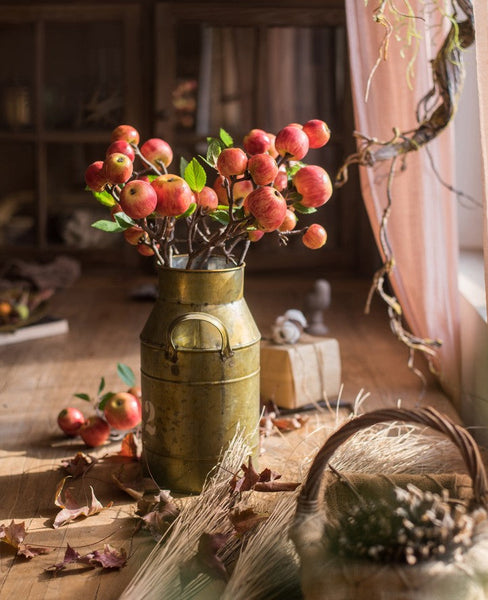 Apple Branch, Fruit Branch, Table Centerpiece, Beautiful Modern Flower Arrangement Ideas for Home Decoration, Autumn Artificial Floral for Dining Room-Grace Painting Crafts