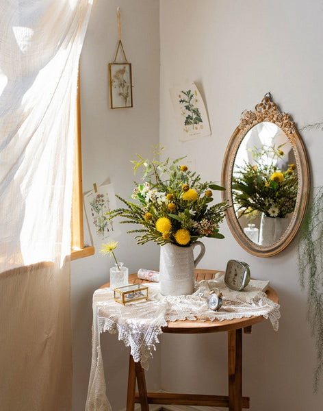 Beautiful Modern Artificial Flowers for Dining Room Table, Dandelion, Wheat Branch, Eucalyptus Globulus, Unique Flower Arrangement for Home Decoration-Grace Painting Crafts