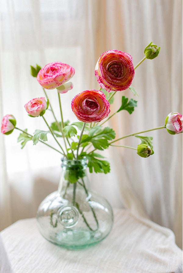 Ranunculus Asiaticus Flowers, Simple Modern Floral Arrangement Ideas for Home Decoration, Spring Artificial Floral for Dining Room, Bedroom Flower Arrangement Ideas-Grace Painting Crafts