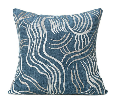 Blue Modern Sofa Pillow, Modern Throw Pillows, Modern Throw Pillow for Couch, Blue Decorative Pillow, Throw Pillow for Living Room-Grace Painting Crafts