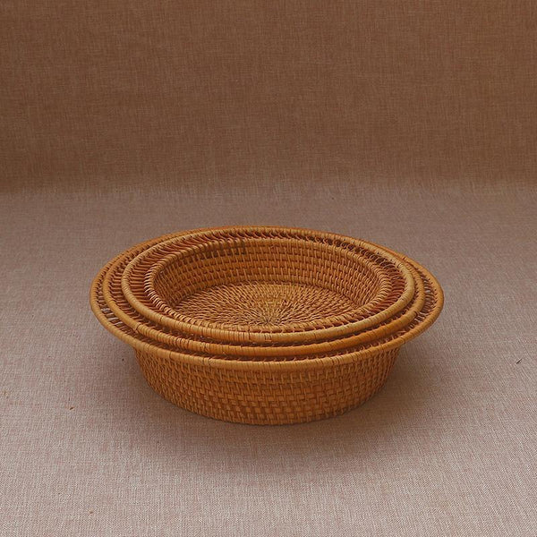 Rattan Small Storage Baskets, Round Storage Basket for Pantry, Kitchen Storage Baskets, Storage Basket for Dining Room-Grace Painting Crafts